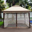 Pavillon de jardin d'extérieur 11 x 11 pi, structure en acier - dessus double couche, pour cour, camping, exposition, toile de toit escamotable, feu doux, patio amovible, exposition, fêtes