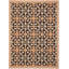 Tapis rectangulaire abstrait tissé à la machine 4 pi x 5 pi 7 po chocolat / terre cuite / beige