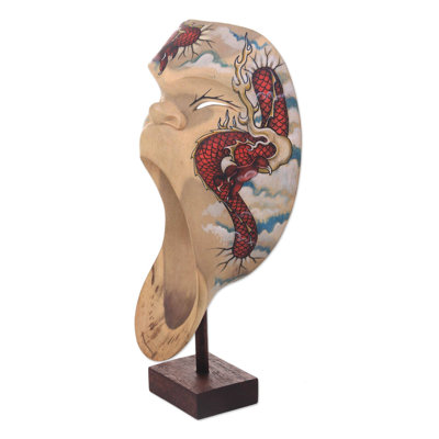 Masque en bois Ermanna Dragon Scream