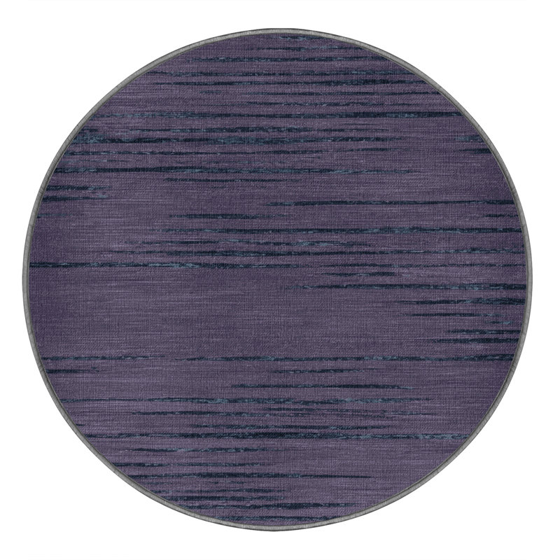 Tapis mauve lavable à la machine, Rond 3 pi