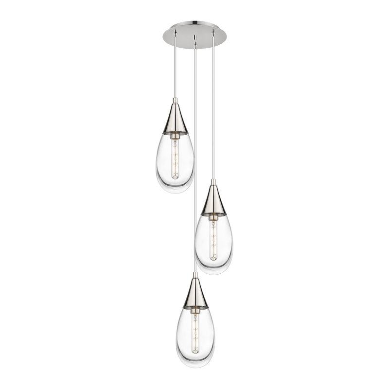 Sonny 3 - Light Cluster Pendant, Clear, Polished Nickel