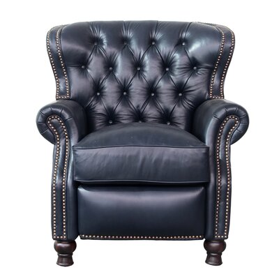 Tayla 34.5"" Wide Genuine Leather Manual Wing Chair Recliner -  Birch Lane™, DD180BA56373463DBCC6DCCB3ED7D5DB