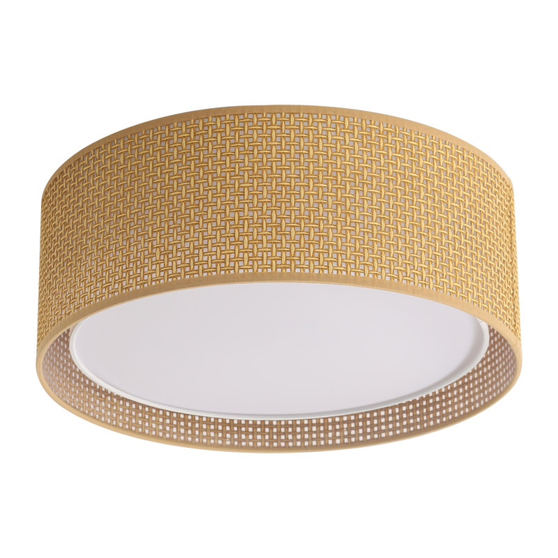 Addae 15.7" W 3-Light Dimmable Acrylic Shade Flush Mount, Sepia