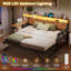 Lit de jour simple avec lit gigogne escamotable, structure de lit de jour en bois de ferme avec 3 tiroirs de rangement et tablettes, lit de jour simple avec station de charge et lumières DEL pour la chambre à coucher, la chambre d'amis-774709645-797322160