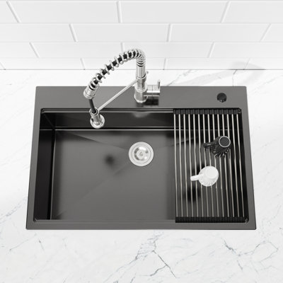 Versatile Overmount Kitchen Sink Stainless Steel Modern Design For Efficient Food Prep