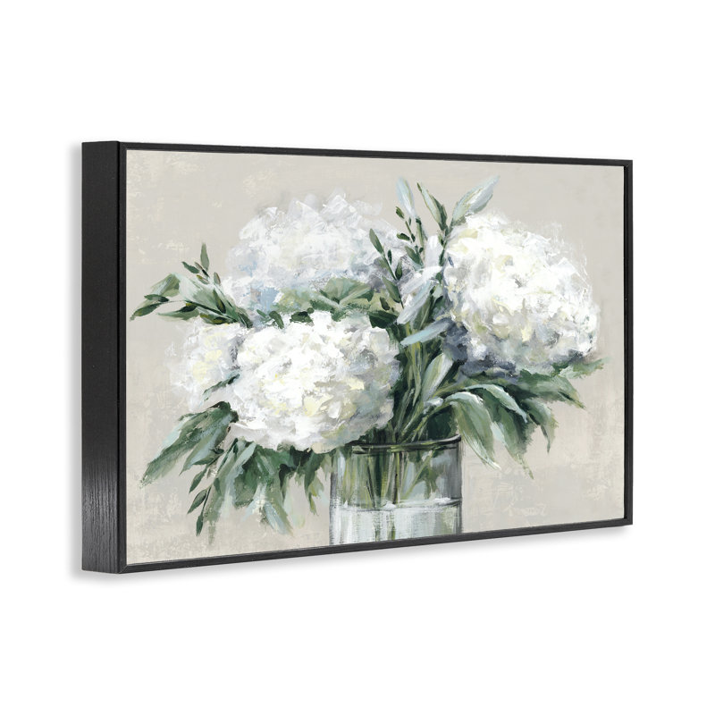  Full Hydrangeas in Giclee Art encadré par Alex Black, H 12 po x l 18 po, Giclée encadrée noir minuit