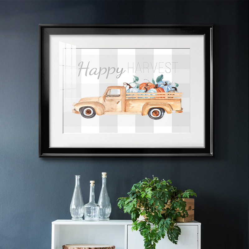 Happy Harvest I, reproduction d'art encadrée, H 27 po x l 39 po x P 1,5 po, Noir