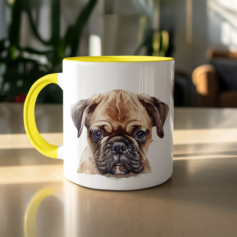 Mug, Yellow, 4