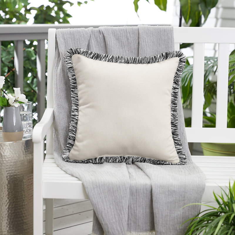  Housse et insert de coussin extérieur d'extérieur, Naturel / Noir