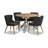 Hahn Walnut Round Metal Base Dining Table
