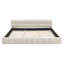 Très grand cadre de lit très grand avec tissu épais beige, tête de lit, lit plateforme, sans sommier, style moderne et relaxant