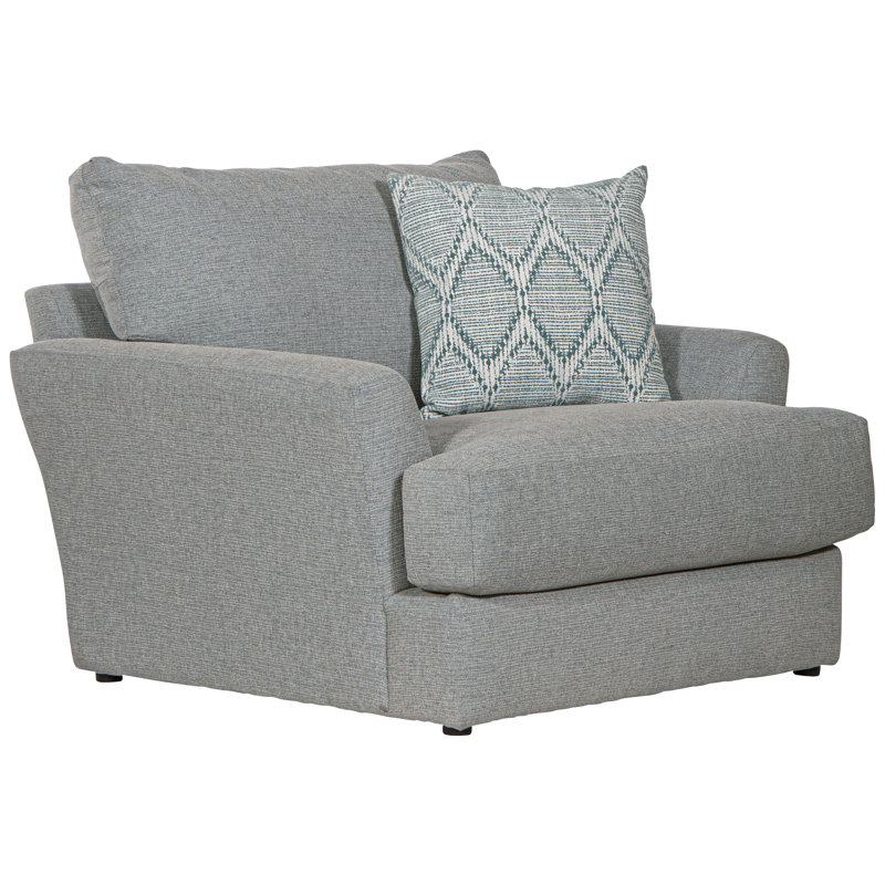 Huckabee Upholstered Chair And A Half, Blue 100% Polyester