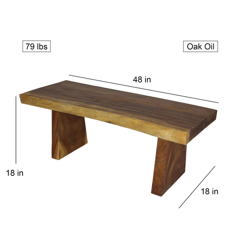 Kristofer Solid Wood Bench, Oak