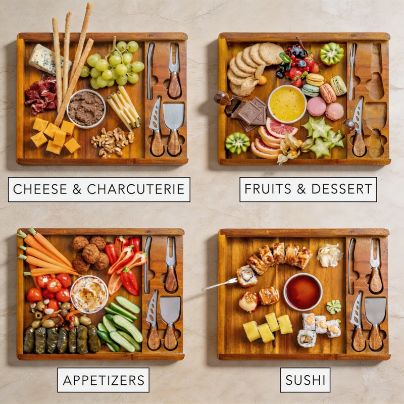 East Urban Home Acacia Wood Cheese Board
