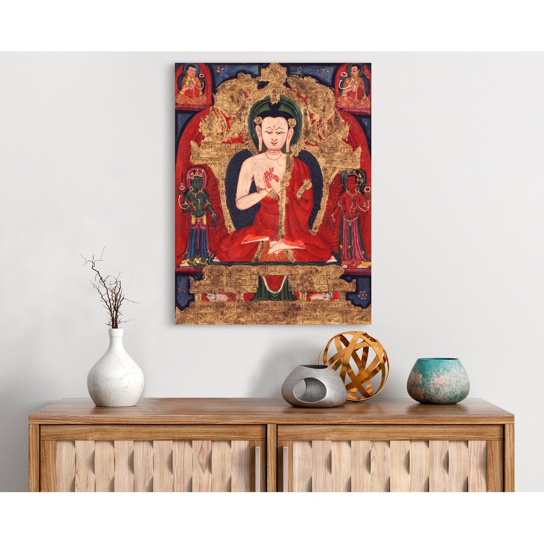 Gerahmtes Leinwandbild - Grafikdruck „Buddha Vairocana”