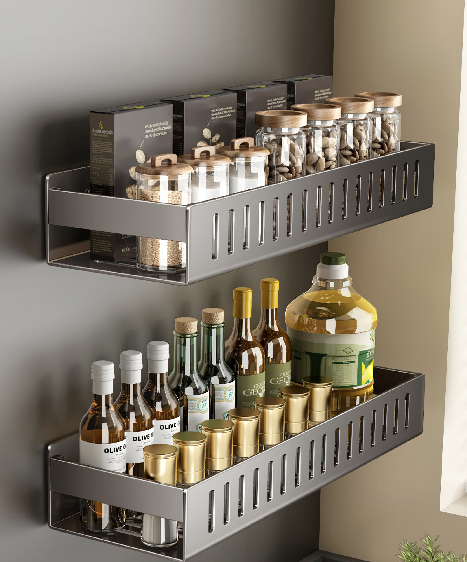 Mint Pantry® Wall-Mounted Multi-Layer Spice Rack For Kitchen With No ...