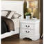 Table de chevet traditionnelle blanche avec 2 tiroirs lisses-2030655273