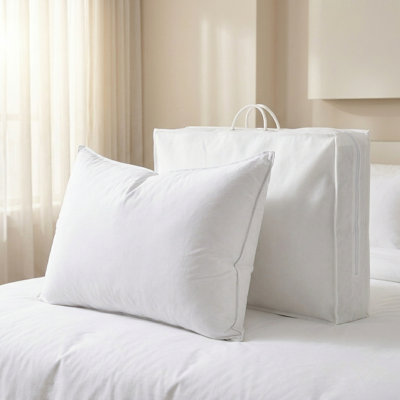 Luxury Plush Goose Down Pillows With 100% Natural 1000+ Fill Power And 700TC Cotton Shell, Down Bed Pillows With Cotton Cover（Set of 1）