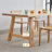 Burlywood Rectangular Solid Wood Dining Table-1130990698