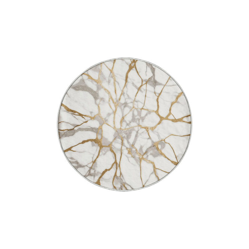 Machine Washable White Area Rug, Round 7'