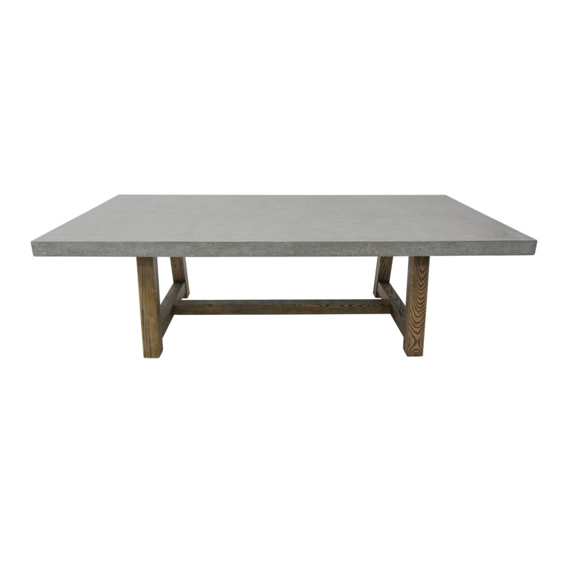 Elementi Home Seine 95" Rectangular Space Grey Concrete Dining Table for Indoor and Outdoor Use