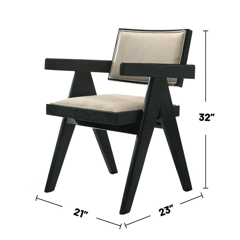 Ensemble de 2 fauteuils de salle à manger avec siège rembourré