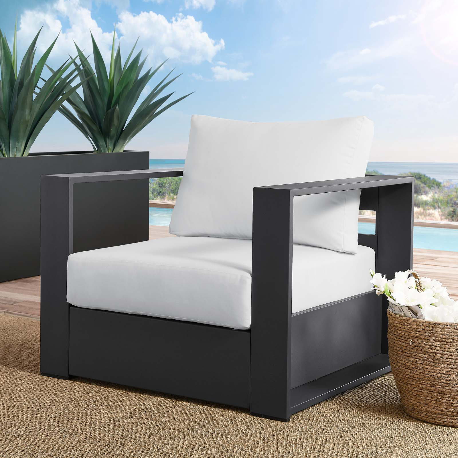 Modway Tahoe Outdoor Patio Powder-Coated Aluminum Armchair & Reviews | Wayfair