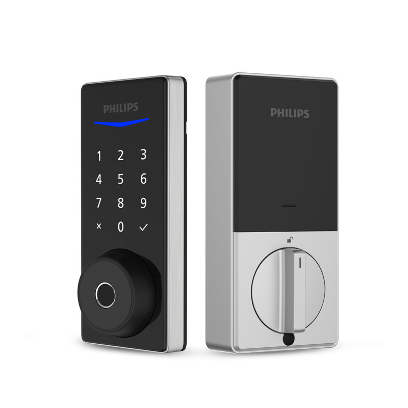 Philips Wi-Fi Smart Deadbolt Door Lock With Multiple Access Methods Including Fingerprint Reader, Satin Nickel