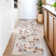 Floral Machine Washable Rug with Non-Slip Backing, Stain-Resistant Soft Low Pile Floor Mats, Foldable Farmhouse Indoor Carpet for Bedroom, Nursery