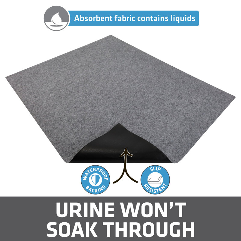 XL Original Cat Litter Mat, Contains Mess from Box, Protects Floors, Urine-Proof, Machine Washable, Soft on Kitty Paws, Absorbent, Waterproof (29”x36”) (Light Grey) (USA Made)