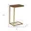  Table de bout transitionnelle en bois brun foncé et en acier de 25 po
