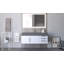 Meuble-lavabo mural simple 48 po avec comptoir à surface solide - base blanche, plateau gris, poignées en nickel brossé-508761506-508816256-420928116