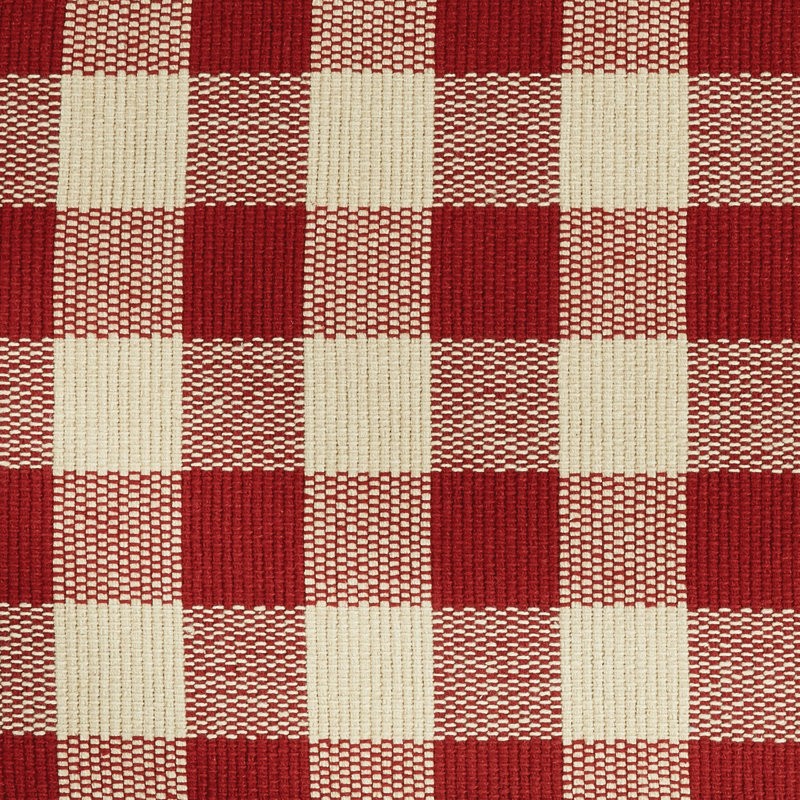Serles Rectangular Checkered Table Runner, 36" x 13", Red