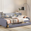 Lit simple tapissier en velours avec rangement sous l'armoire - dossier confortable, pratique et pratique-1655460726
