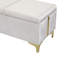 Repose-pieds élégant avec rangement rembourré, banc de rangement avec pieds en métal pour la chambre à coucher, le salon, entièrement assemblé sauf les pieds, beige-24849650