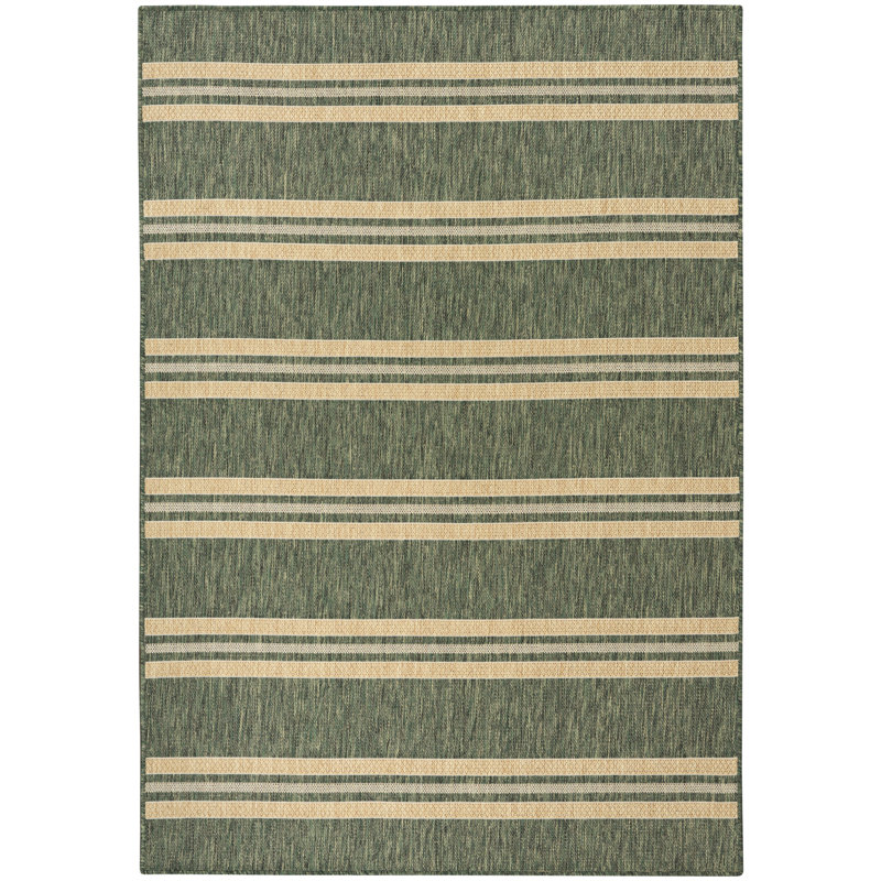 Tapis vert moderne 5 pi x 7 pi Manderella, Rectangle 5 pi x 7 pi, Vert