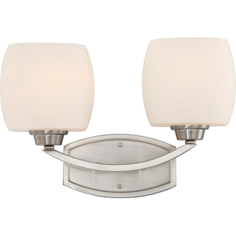 Crafton 2 - Light Dimmable Vanity Light, Brushed Nickel / Satin White