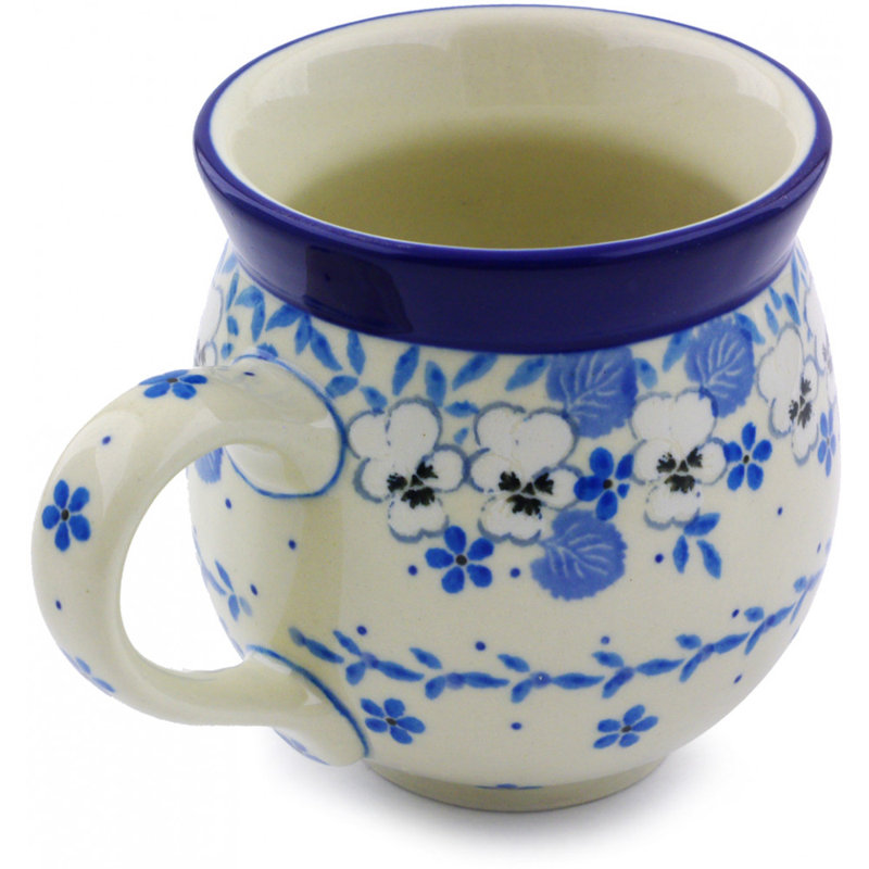 Tasse à bulles en grès 16 oz - Pensée blanche, 12
