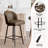 Counter Height Barstool Set Of 2, 360° Swivel Upholstered Barstool With Backrest And Metal Feet, 27” Seat Height-1175790041