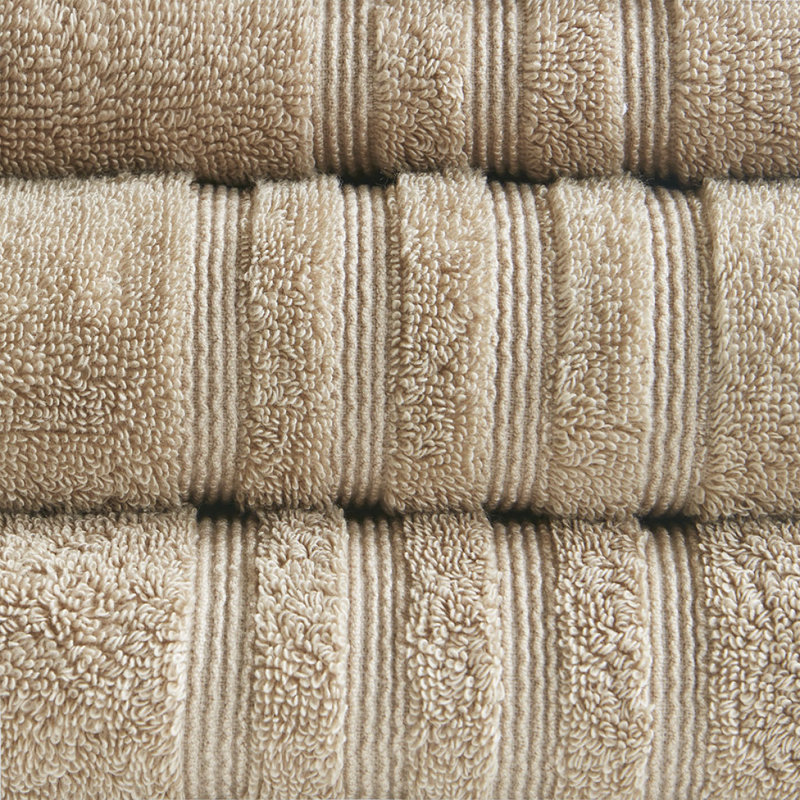 Ensemble 6 serviettes de bain antimicrobien durable, Natural