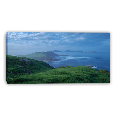 Green Coastal Cliffs Wrapped Canvas Wall Art