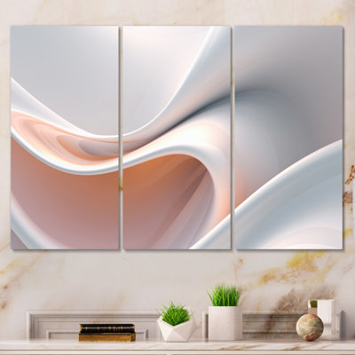 «Orange Blue Fractal Ripples VII», reproduction sur toile tendue de 3 pièces