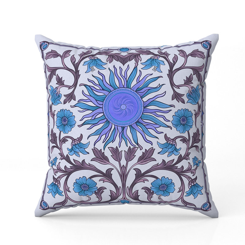 Coussin solaire Solar Elegance, H 16 po x l 16 po, Bleu / rouge