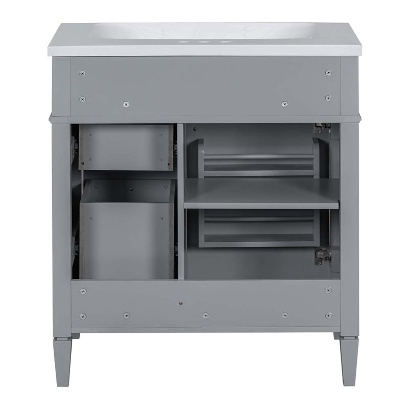 Meuble-lavabo simple 30 po avec comptoir, Gris