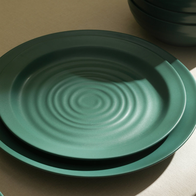 Stone Lain Orbit 12-Piece Dinnerware Set Stoneware, Green