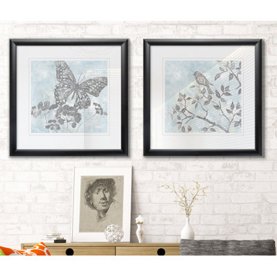 «Soft Silhouette Butterfly», ensemble de 2 reproductions d'art sur papier