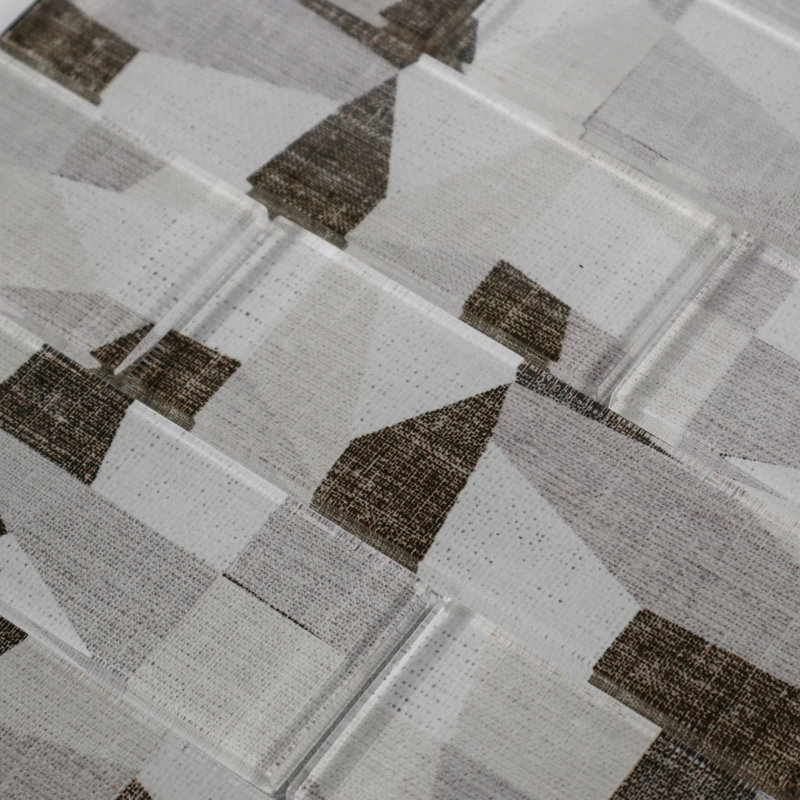 Ingrassellino Glass Brick Joint Mosaic Wall Tile, Dark Brown