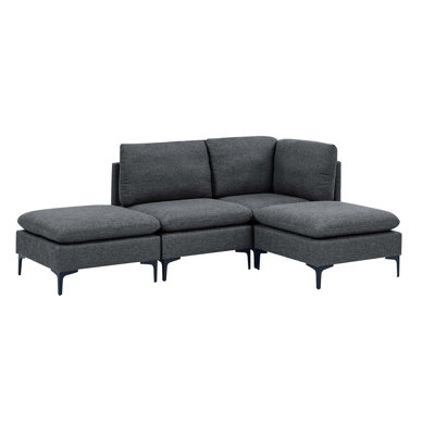 Linen Modular Sectional Sofa with Custom Configuration