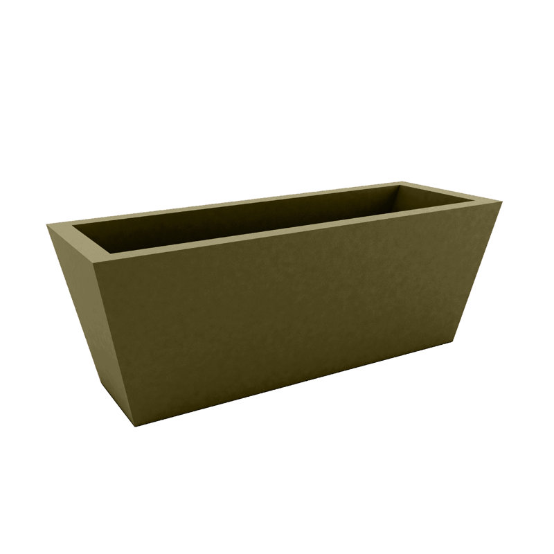 Conic Matt Polyethylene Planter Box, 15.75" H x 39.25" W x 15.75" D, Anthracite, No