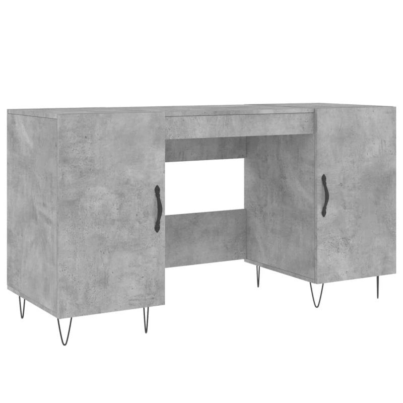 Balnamore Metal Base Writing Desk, Concrete Grey